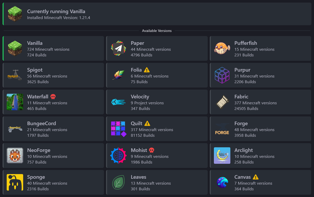 This updated minecraft versions installer